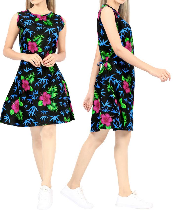 La Leela LA LEELA Women Boho Swimsuit Tops Beach Cover Ups Swimwear US 10 [M] Black_V267