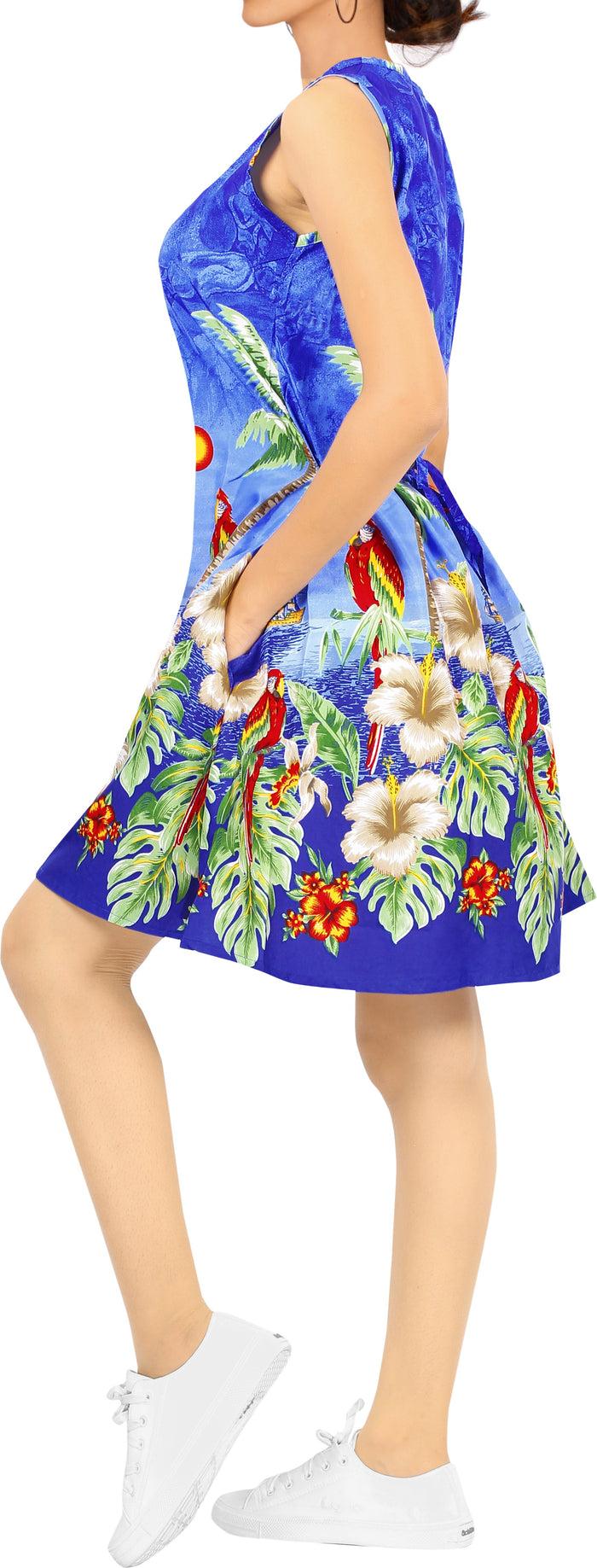 La Leela LA LEELA Women Kimono Bikini Swimwear Cover Up Dress Tops US 14 [L] Blue_V208