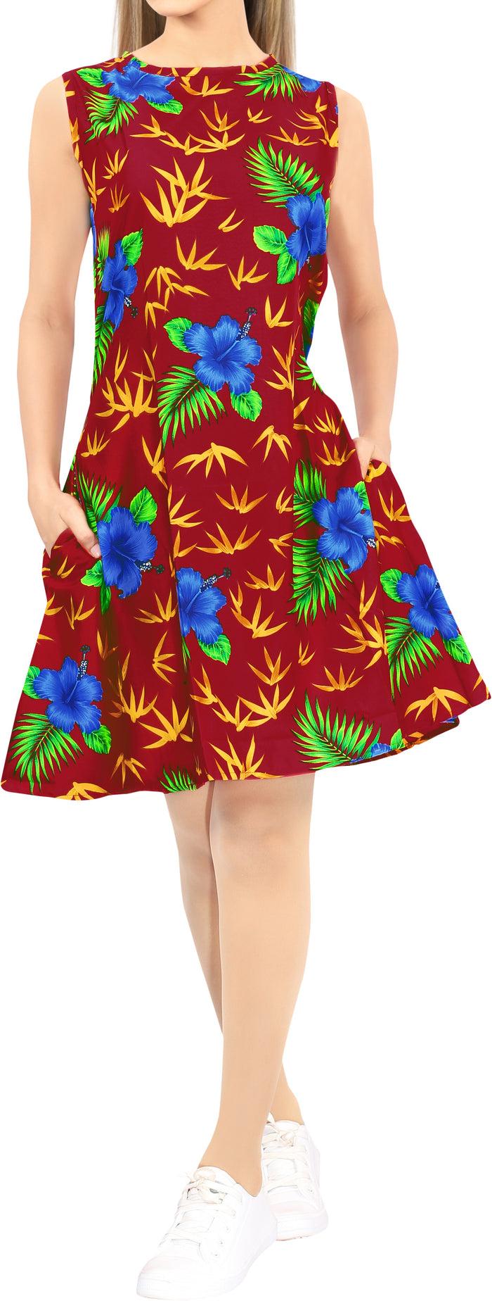 la leela LA LEELA Women's Bathing Suit Cover Up Bikini Pool Swimwear US 14 [L] Red_V540