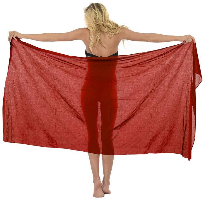 La Leela LA LEELA Women's Beach Bikini Cover Up Wrap Bathing Suit Sarong Solid 5 ONE Size