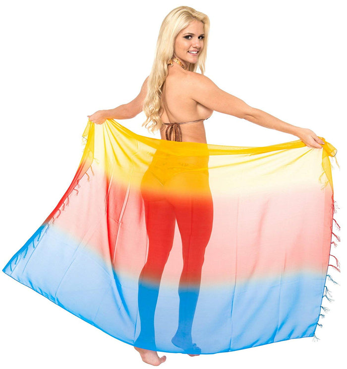 la leela LA LEELA Women's Beach Bikini Cover up Wrap Sarong Jacquard ONE Size