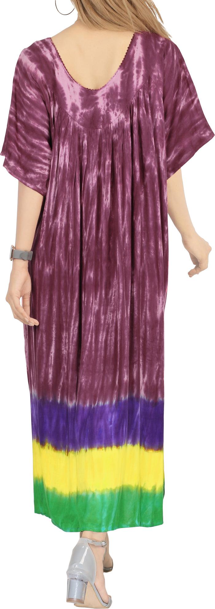 La Leela LA LEELA Women's Beach Dress Casual Loose Swing Sundress US 14-24W Maroon_P603