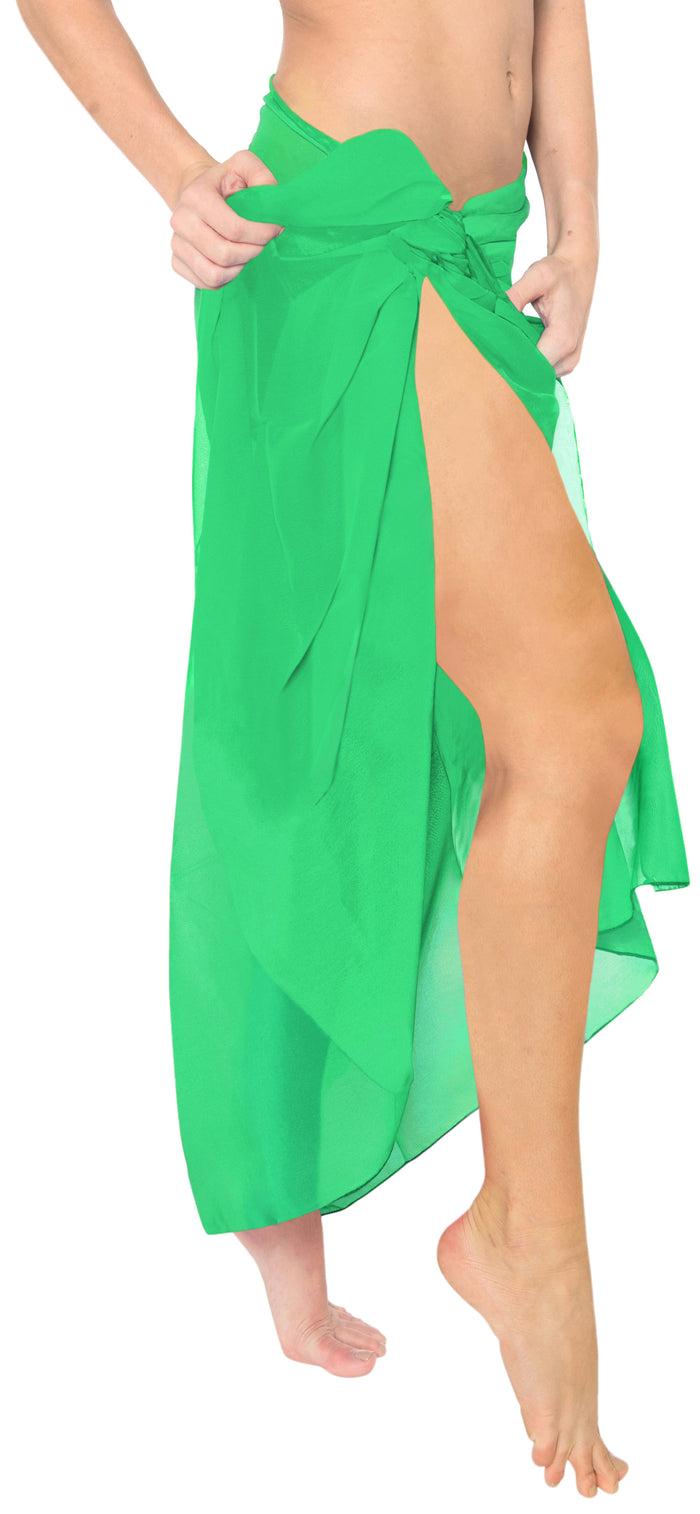 La Leela La Leela Women's Bikini Beach Wrap Hawaiian Sarong Swimming Suit Bathing Pareo Beachwear Dress Cover Up Long 68"x42" Green 125168