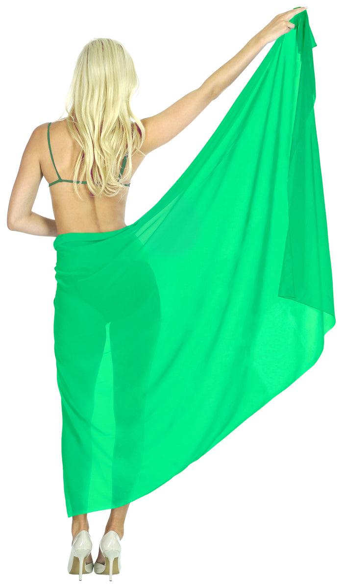 la leela La Leela Women's Bikini Beach Wrap Hawaiian Sarong Swimming Suit Bathing Pareo Beachwear Dress Cover up Long 68"x42" Green 125168