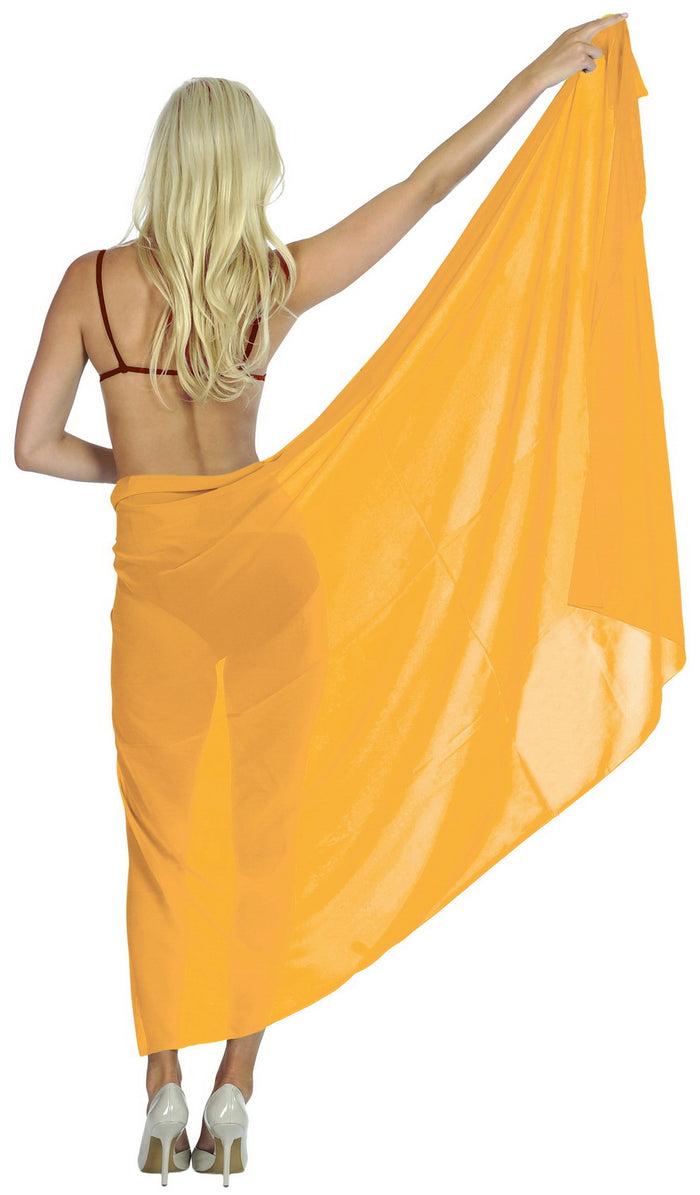 la leela La Leela Women's Bikini Beach Wrap Hawaiian Sarong Swimming Suit Bathing Pareo Beachwear Dress Cover up Long 68"x42" Golden 117021