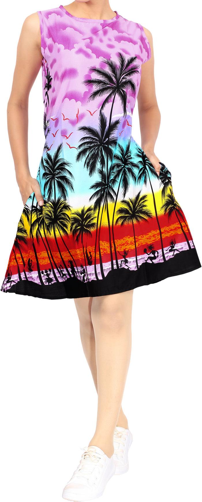 La Leela LA LEELA Women's Bikini Beachwear Bathing Suit Cover Ups US 4 [S] Violet_U958