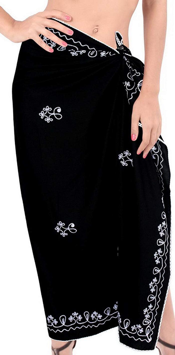 La Leela LA LEELA Women's Bikini Cover Up Wrap Dress Swimwear Sarong Solid ONE Size