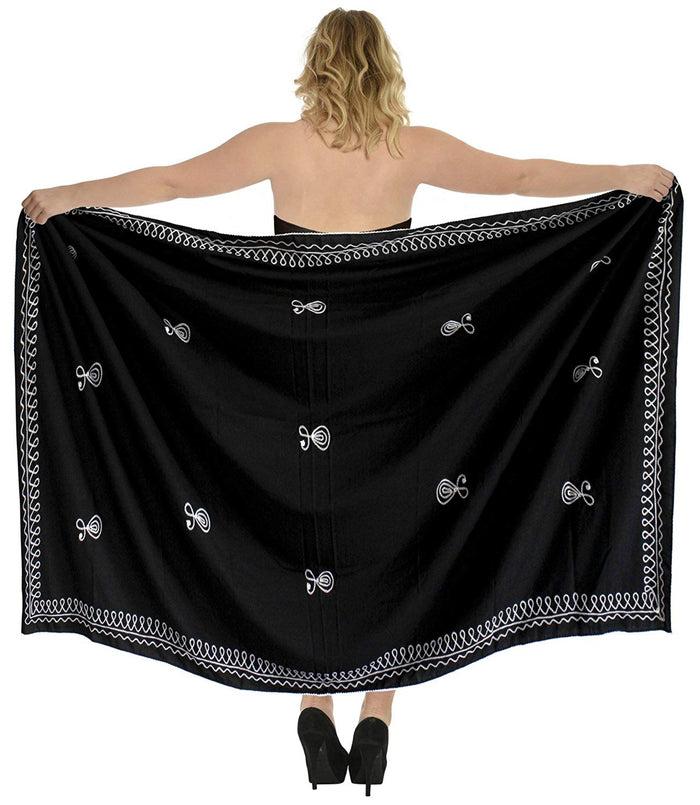 La Leela LA LEELA Women's Bikini Cover Up Wrap Dress Swimwear Sarong Solid ONE Size