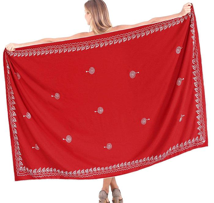 La Leela LA LEELA Women's Bikini Cover Up Wrap Dress Swimwear Sarong Solid ONE Size