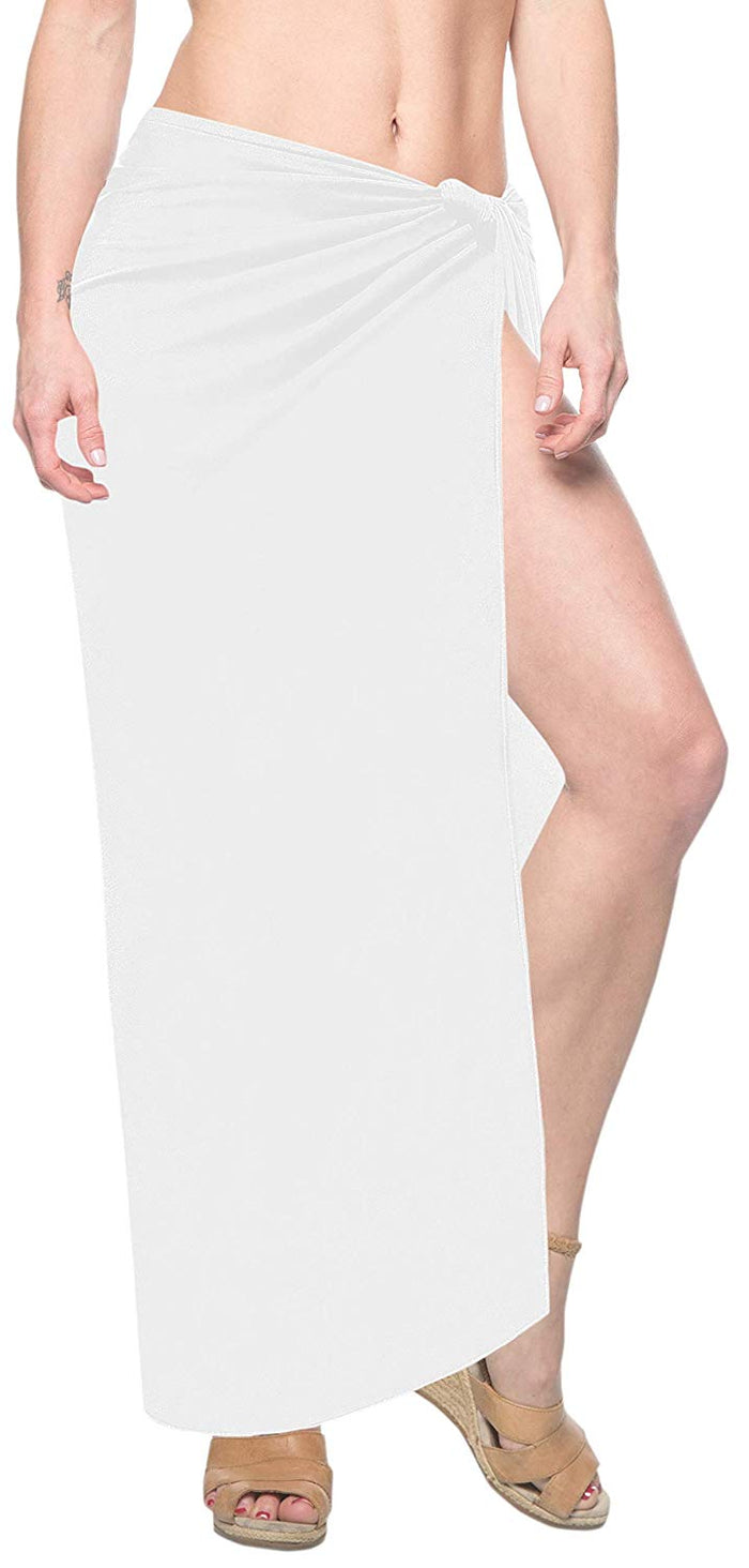 La Leela LA LEELA Women's Bikini Wrap Cover Up Swimsuit Dress Sarong Solid Plus Size