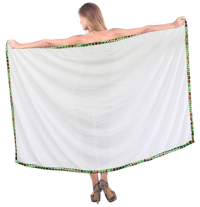 La Leela LA LEELA Women's Bikini Wrap Cover Up Swimsuit Sarong Dress Solid ONE Size