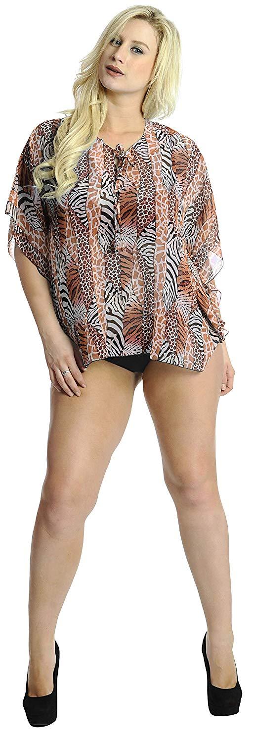La Leela LA LEELA Women's Caftan Style Nightgown Beachwear Bathing Suit Dress Cover Up