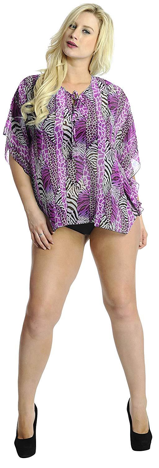 La Leela LA LEELA Women's Caftan Style Nightgown Beachwear Bathing Suit Dress Cover Up