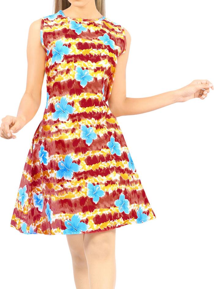 la leela LA LEELA Women's Caftan Swimsuit Cover Ups Dress Tops Swimwear US 4 [S] Red_U140