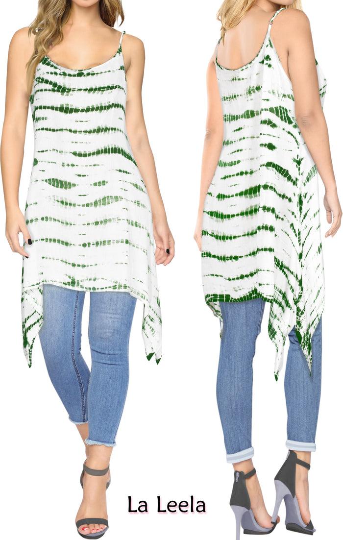 La Leela LA LEELA Women's Casual Loose Beach Bikini Swimsuit Cover Ups US 8-10 White_R262