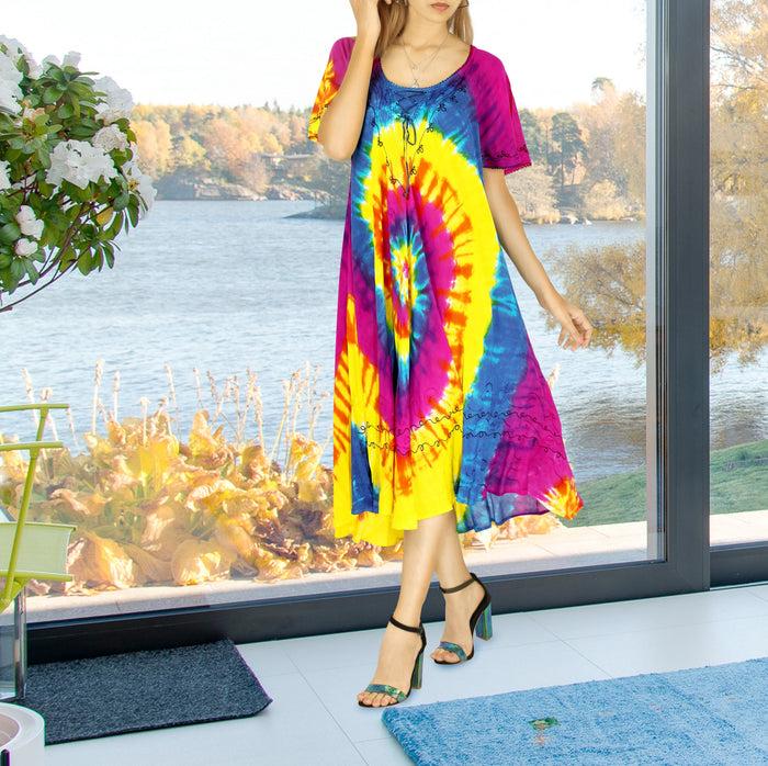 La Leela LA LEELA Women's Elegant Casual Beach Dress For Everyday Medium-Large Pink_AA285