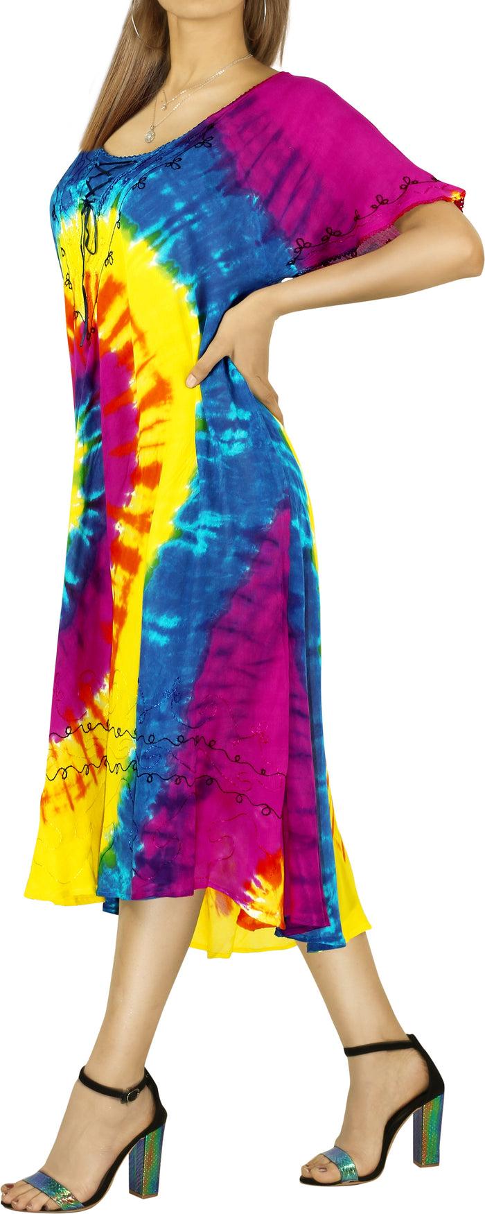 La Leela LA LEELA Women's Elegant Casual Beach Dress For Everyday Medium-Large Pink_AA285