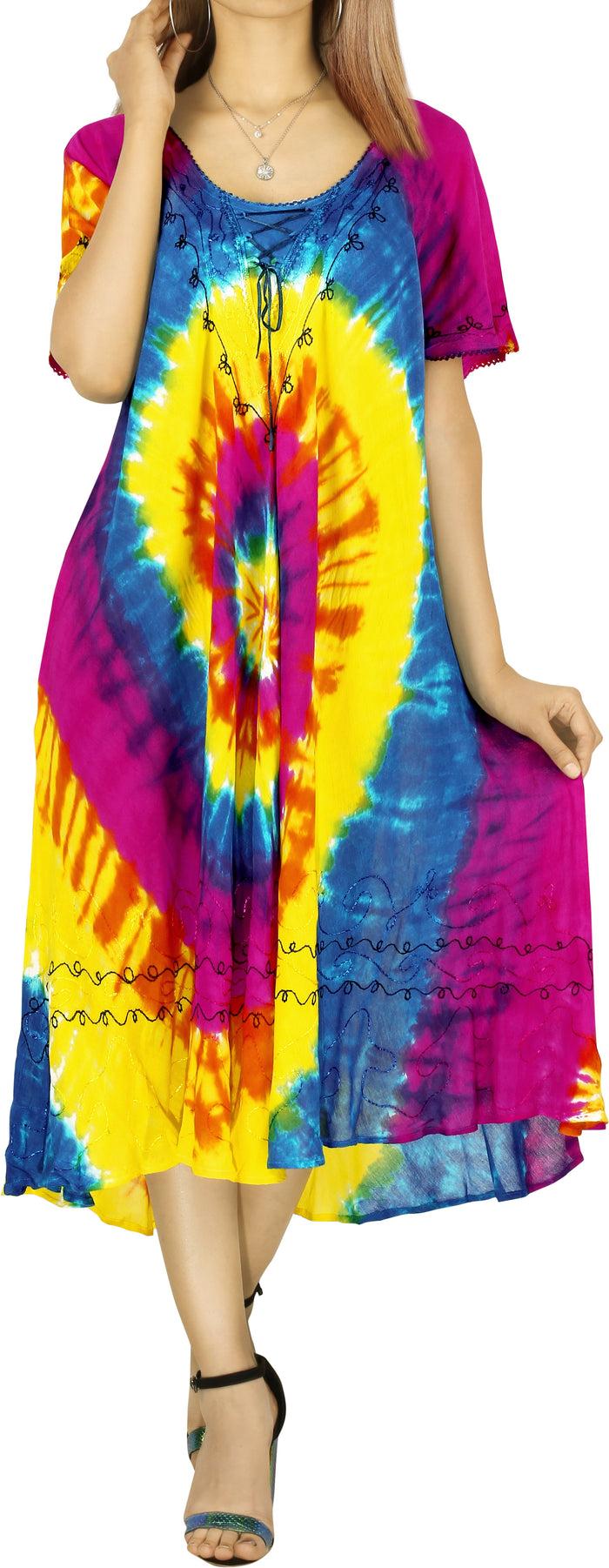 la leela LA LEELA Women's Elegant Casual Beach Dress For Everyday Medium-Large Pink_AA285