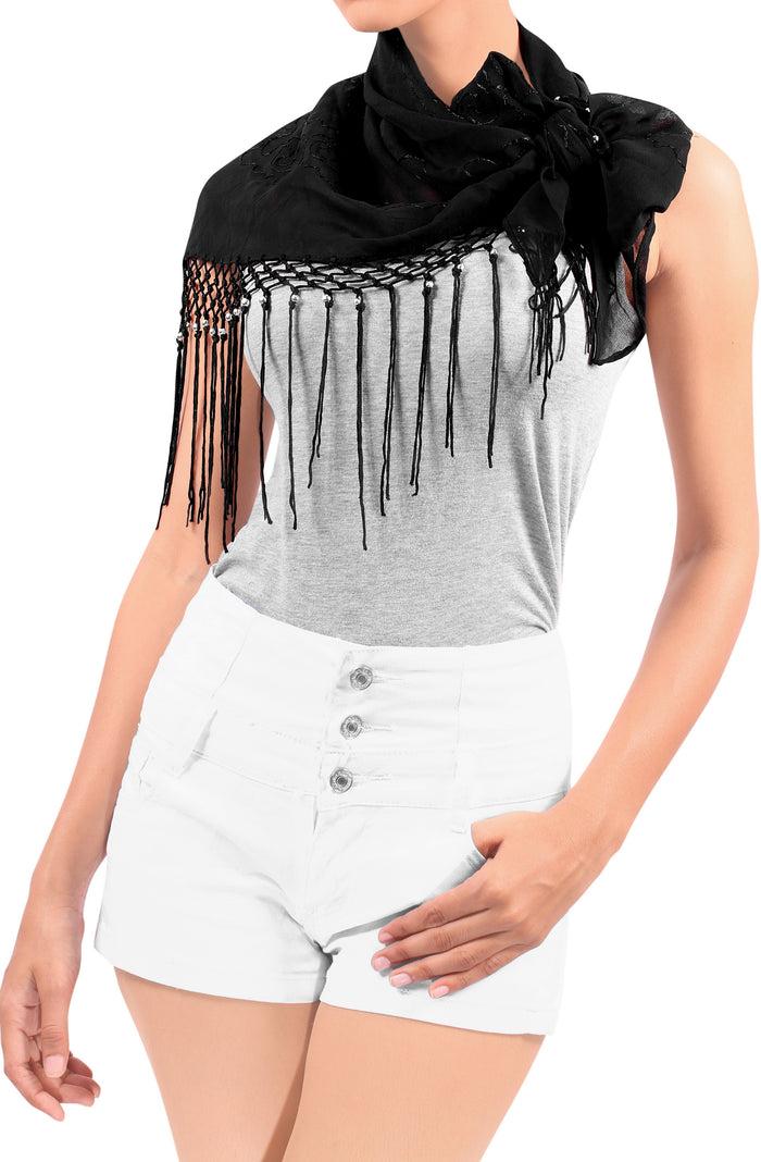 La Leela La Leela Women's Hawaiian Bikini Beach Wrap Sheer Sarong Swimming Bathing Suit Beachwear Swim Dress Pareo Cover Up Long 78"X42" Black 912109