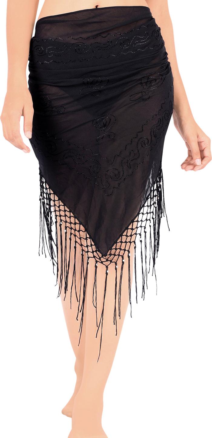 la leela La Leela Women's Hawaiian Bikini Beach Wrap Sheer Sarong Swimming Bathing suit Beachwear Swim Dress Pareo Cover up Long 78"X42" Black 912109 la leela La Leela Women's Hawaiian Bikini Beach Wrap Sheer Sarong Swimming Bathing suit Beachwear Swim Dress Pareo Cover up Long 78"X42" Black 912109