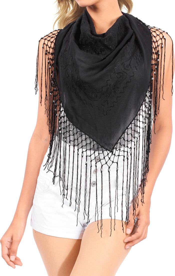 la leela La Leela Women's Hawaiian Bikini Beach Wrap Sheer Sarong Swimming Bathing suit Beachwear Swim Dress Pareo Cover up Long 78"X42" Black 912108