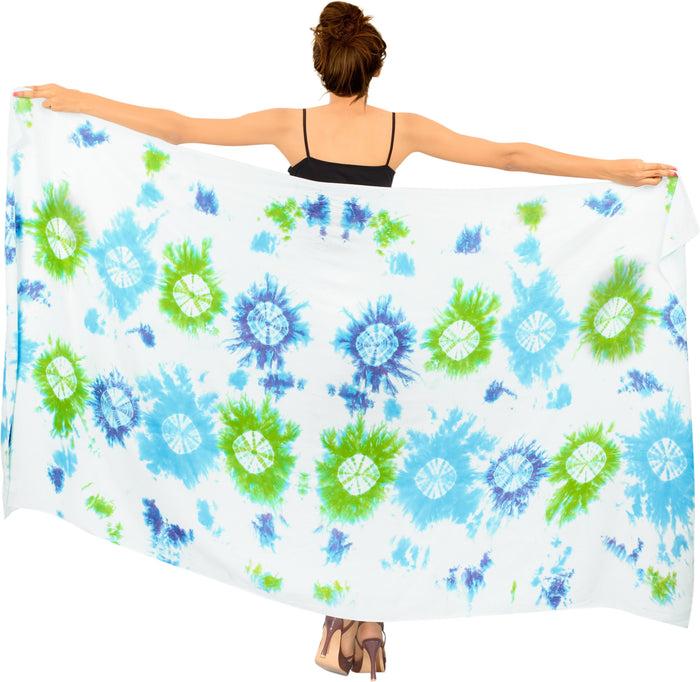 La Leela La Leela Women's Hawaiian Bikini Beach Wrap Sheer Sarong Swimming Bathing Suit Beachwear Swim Dress Pareo Cover Up Long 78"X42" White 913445