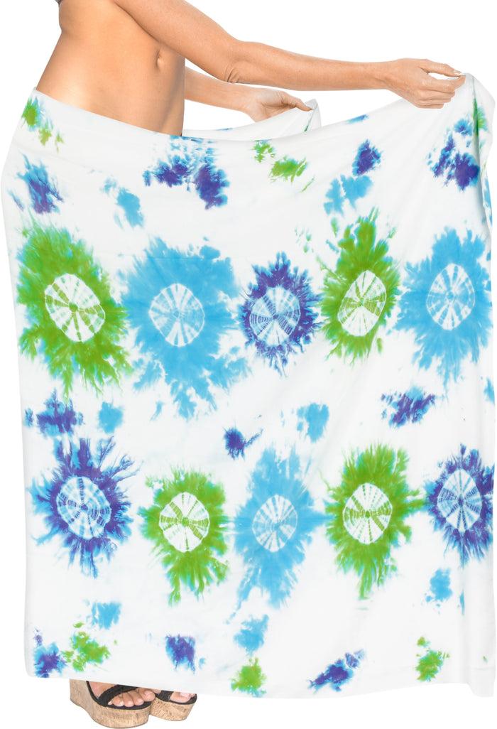 la leela La Leela Women's Hawaiian Bikini Beach Wrap Sheer Sarong Swimming Bathing suit Beachwear Swim Dress Pareo Cover up Long 78"X42" White 913445