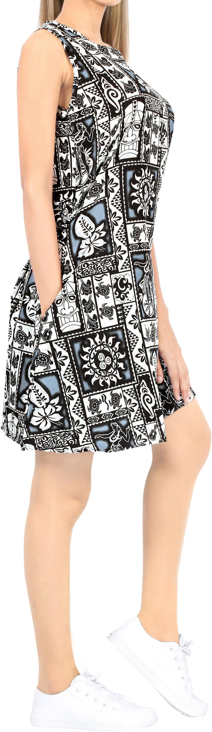 La Leela LA LEELA Women's Kaftan Bikini Swimwear Tops Cover Ups Dress US 4 [S] Black_U613