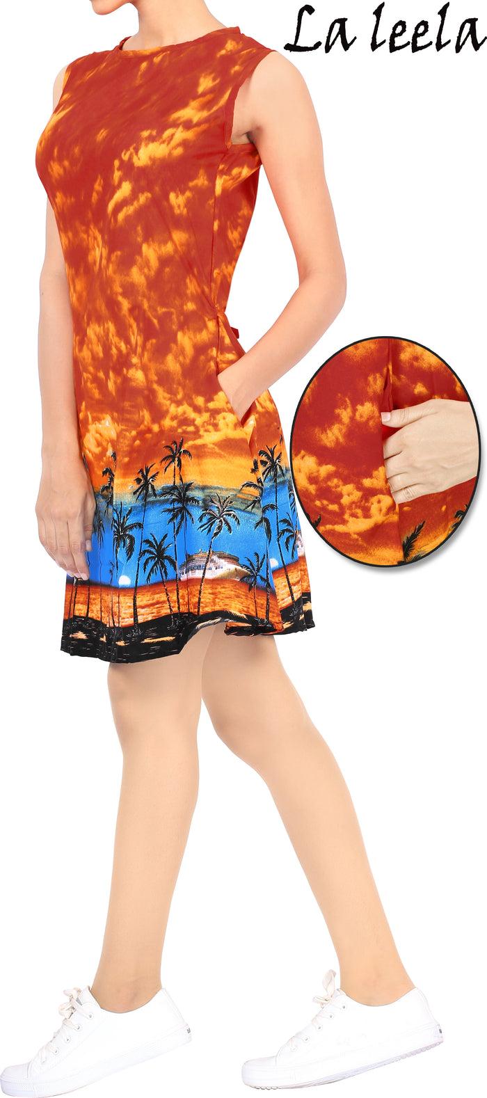 La Leela LA LEELA Women's Kimono Bikini Swimwear Cover Ups Dress US 14 [L] Orange_T743