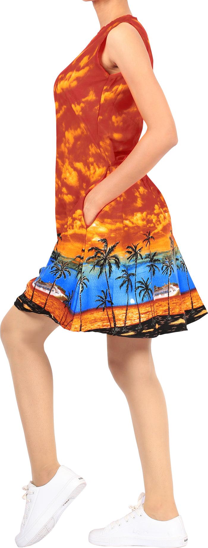 La Leela LA LEELA Women's Kimono Bikini Swimwear Cover Ups Dress US 14 [L] Orange_T743