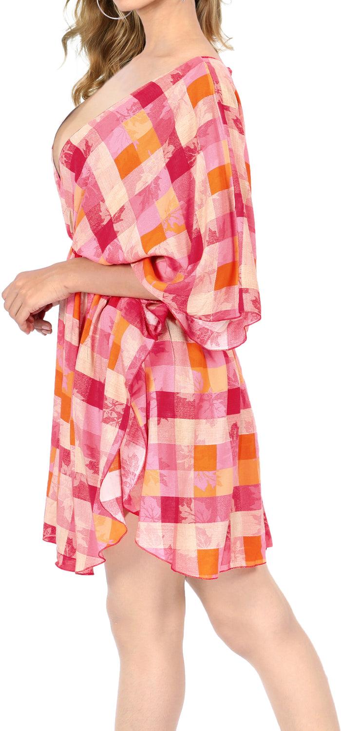 La Leela LA LEELA Women's Maternity Swimsuit Cover Ups Beach Swimwear US 8-16W Pink_N835