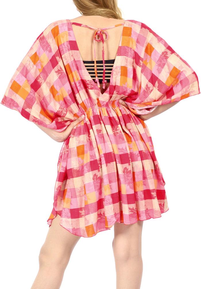 La Leela LA LEELA Women's Maternity Swimsuit Cover Ups Beach Swimwear US 8-16W Pink_N835