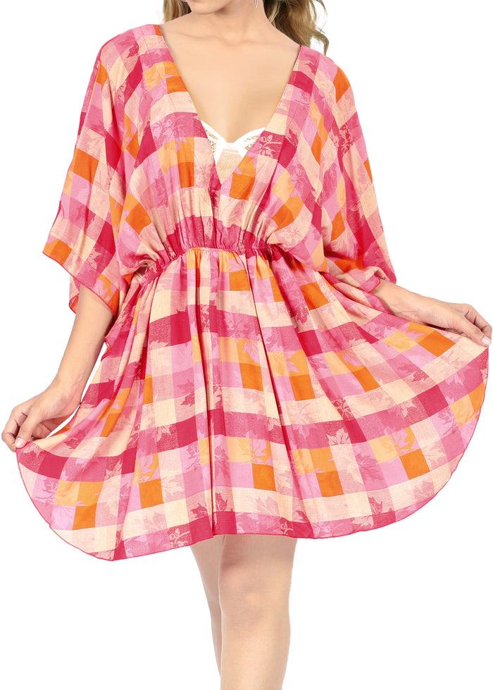 la leela LA LEELA Women's Maternity Swimsuit Cover Ups Beach Swimwear US 8-16W Pink_N835