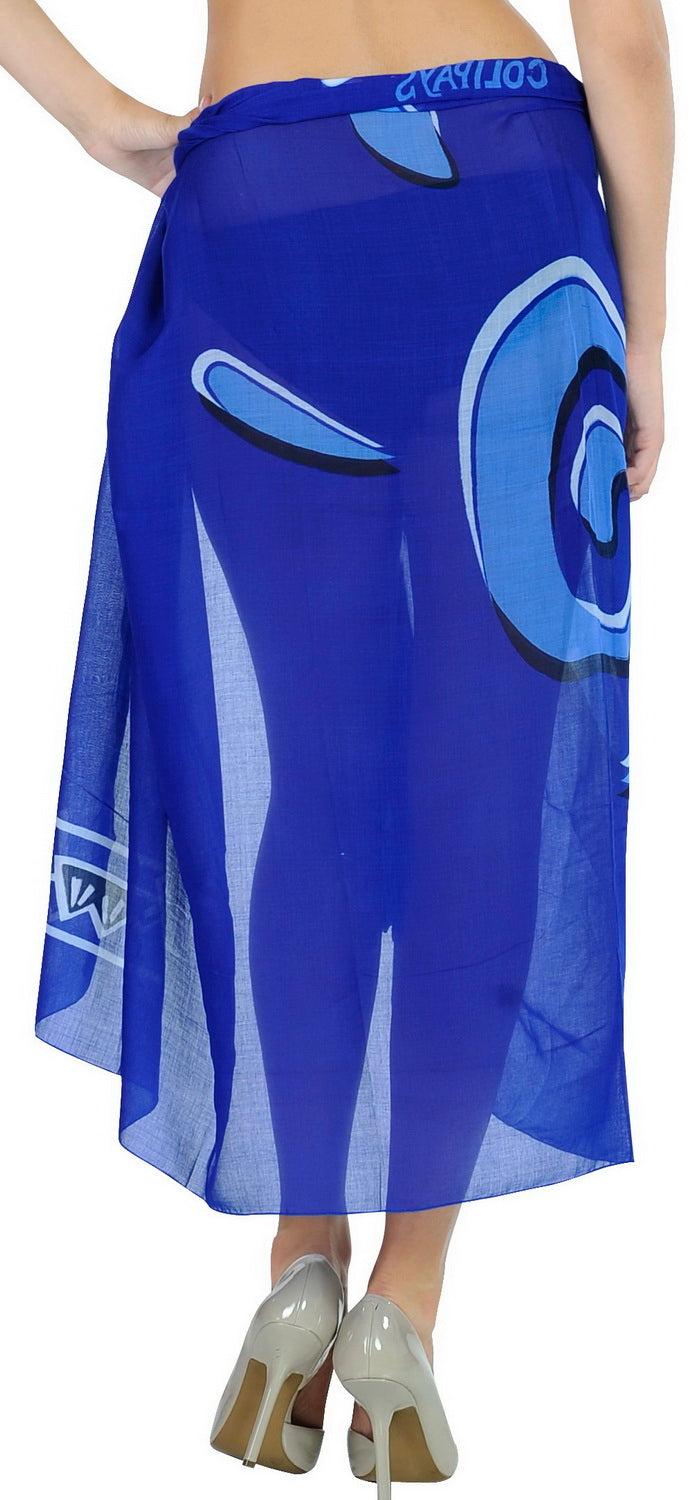 La Leela LA LEELA Women's Plus Size Bathing Suit Cover Up Beach Sarong One Size Blue_T614