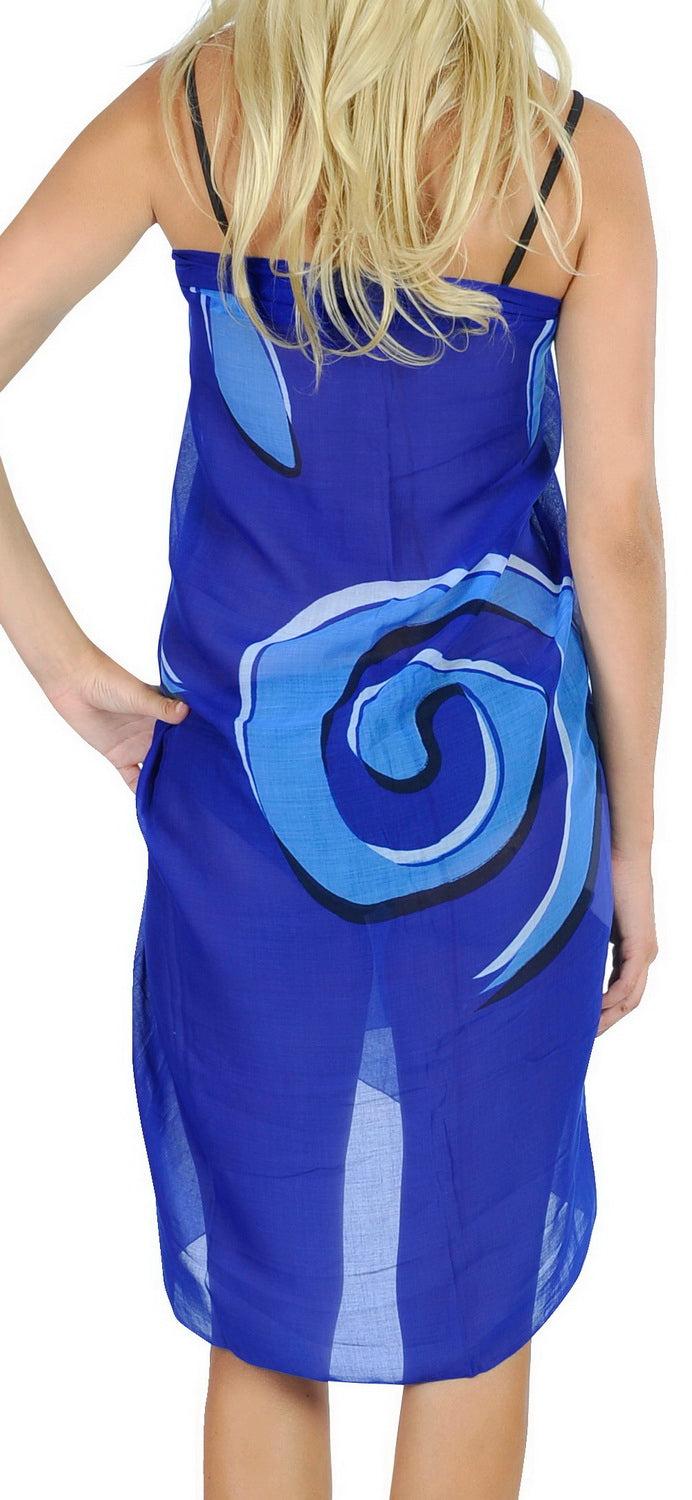 La Leela LA LEELA Women's Plus Size Bathing Suit Cover Up Beach Sarong One Size Blue_T614