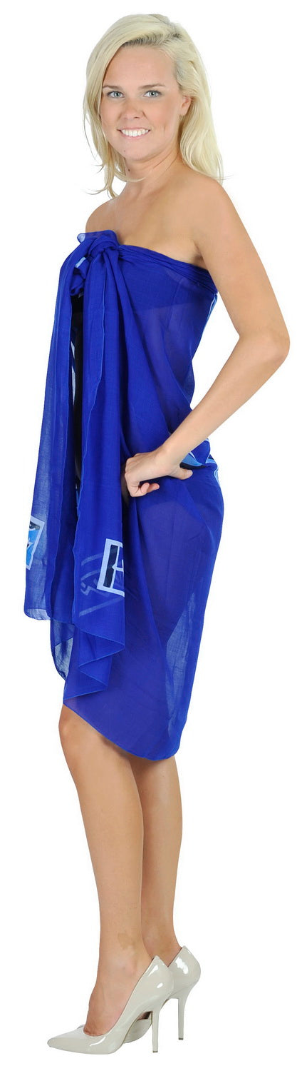 La Leela LA LEELA Women's Plus Size Bathing Suit Cover Up Beach Sarong One Size Blue_T614