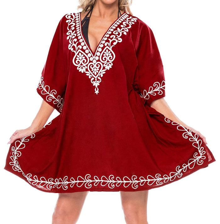 La Leela LA LEELA Women's Rayon Beach Cover Up Swimsuit Kimono Cardigan With Bohemian Floral Print