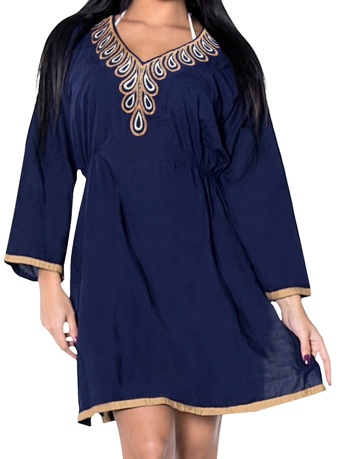 la leela LA LEELA Women's Rayon Beachwear Bikini Swimwear Beach Club V-Neck Lace Cover Up Skirt Bathing Suit