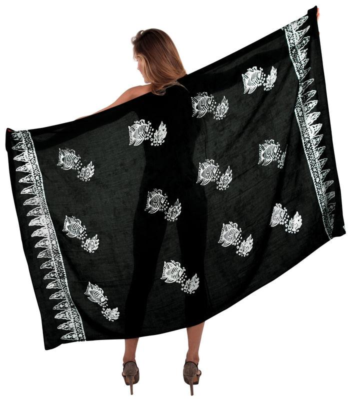 la leela LA LEELA Women's Sarong Dress Coverup Tie Pareo Beach Wrap Swimsuits Hand Paint