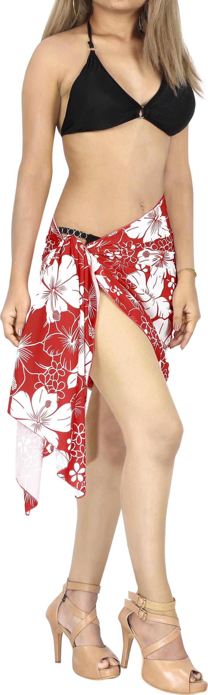 La Leela LA LEELA Women's Short Sarong Beach Cover Up Printed Bikini Wrap