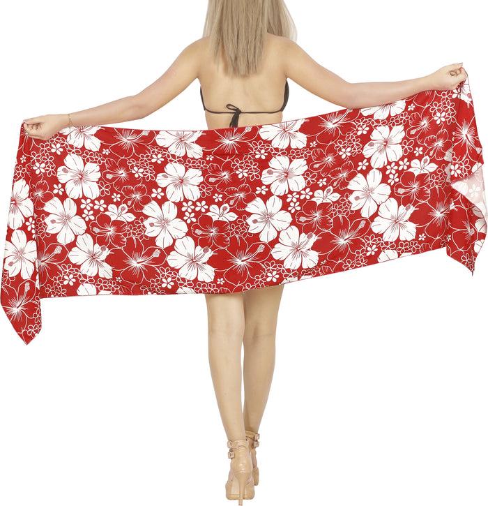 La Leela LA LEELA Women's Short Sarong Beach Cover Up Printed Bikini Wrap