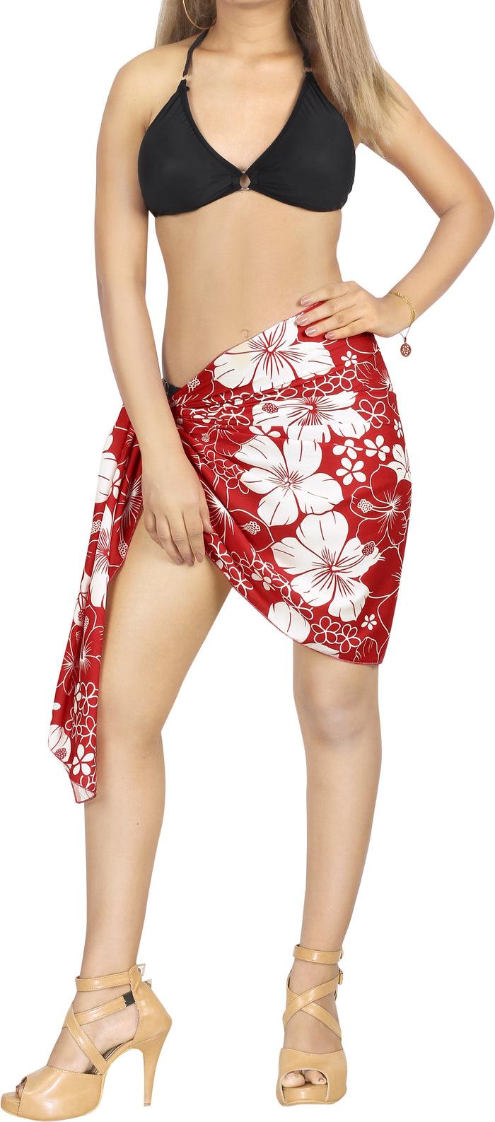 la leela LA LEELA Women's Short Sarong Beach Cover up Printed Bikini Wrap