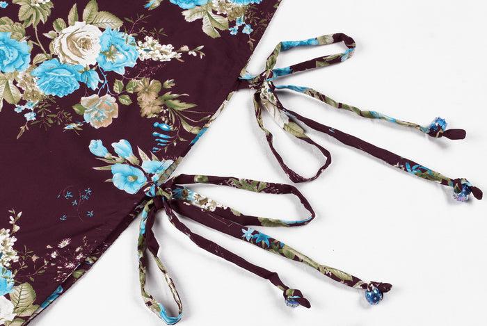 La Leela LA LEELA Women's Summer Boho Pants Hippie Clothes Yoga Outfits Brown_BlueRose