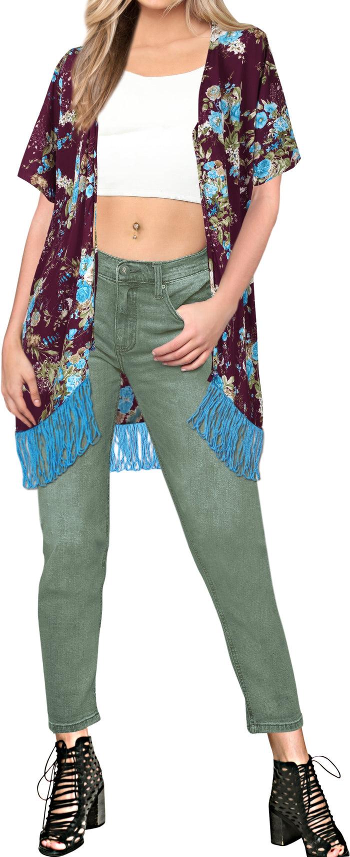 la leela LA LEELA Women's Summer Boho Pants Hippie Clothes Yoga Outfits Brown_BlueRose
