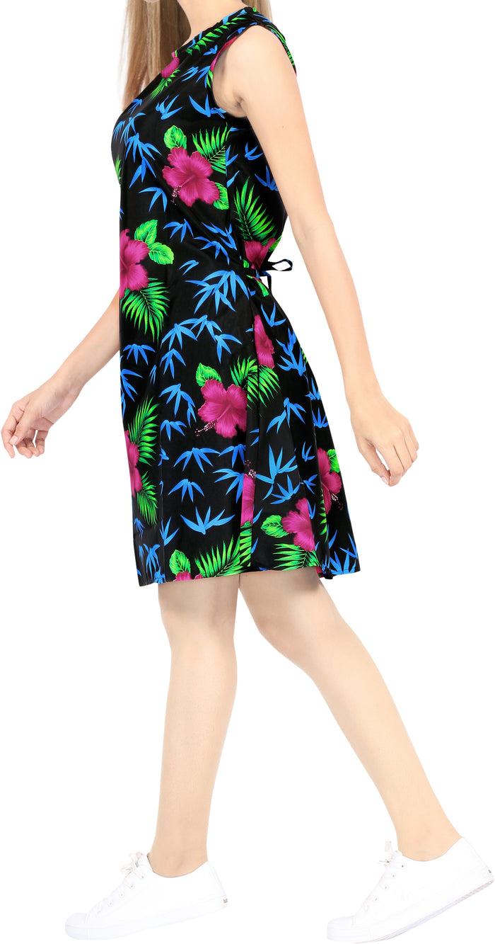 La Leela LA LEELA Women's Summer Swimsuit Bikini Swimwear Cover Up US 4 [S] Black_V267