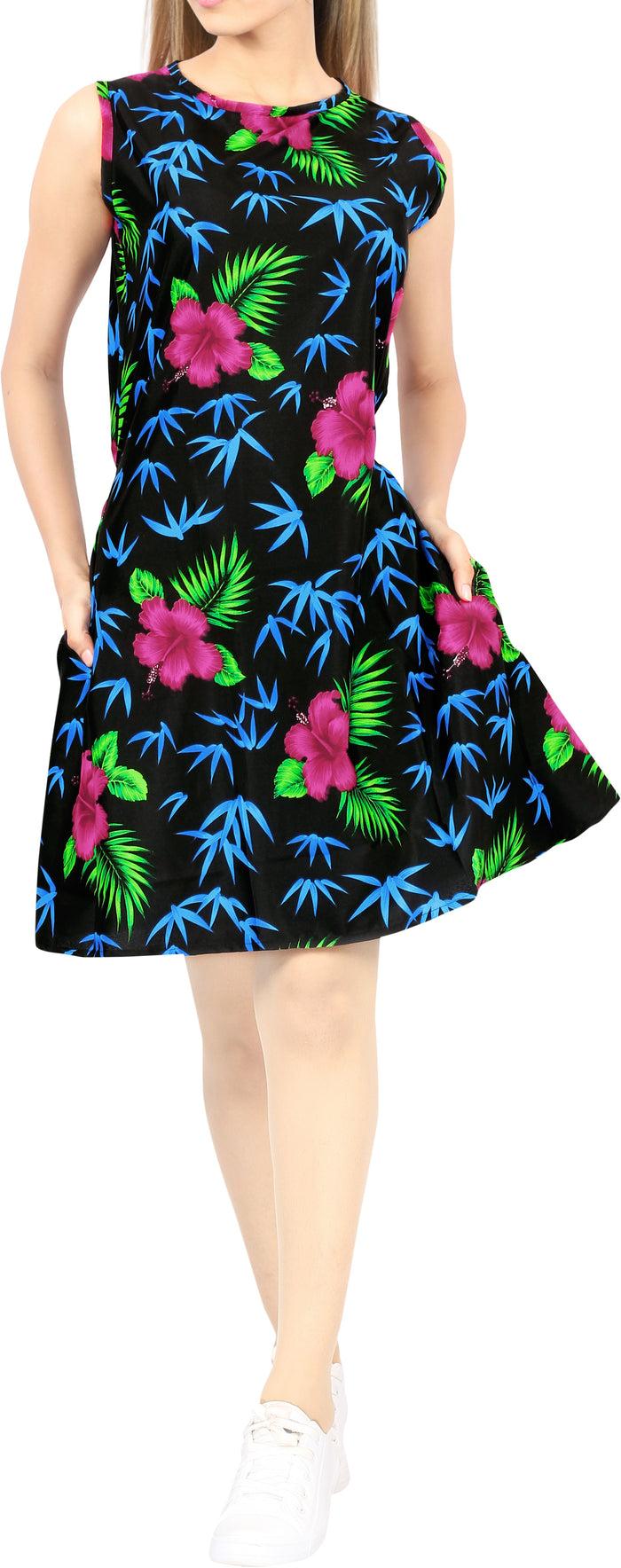 la leela LA LEELA Women's Summer Swimsuit Bikini Swimwear Cover Up US 4 [S] Black_V267