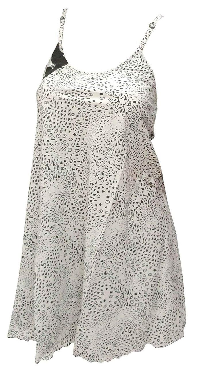 la leela LA LEELA Women's Summer Tunic Top Swing T- Loose Beach Sundress Swim Cover Up White_F762 M