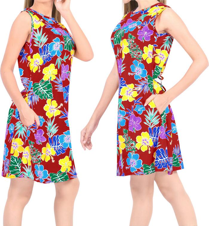 La Leela LA LEELA Women's Swimsuit Bikini Beach Tops Cover Ups Swimwear US 4 [S] Red_V571