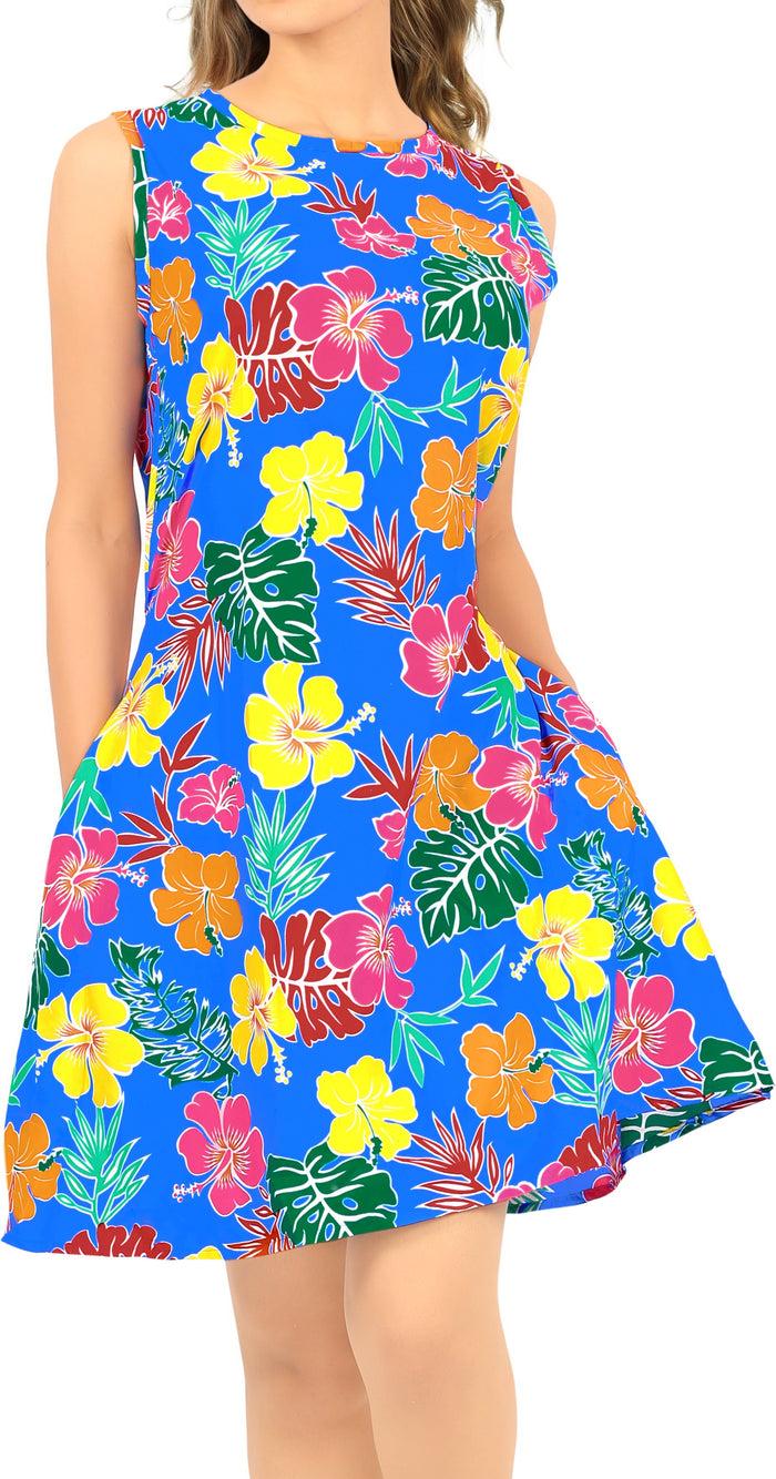 la leela LA LEELA Women's Swimsuit Bikini Beach Tops Cover Ups Caftan US 4 [S ] Blue_V562