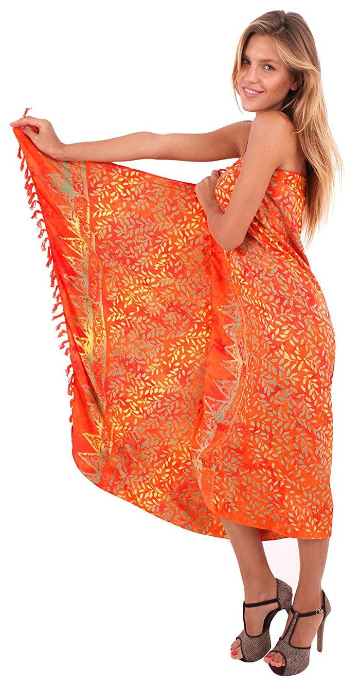 La Leela LA LEELA Women's Swimsuit Cover Up Sarong Bikini Swimwear Beach Cover-Ups Wrap Skirt Large Maxi FJ